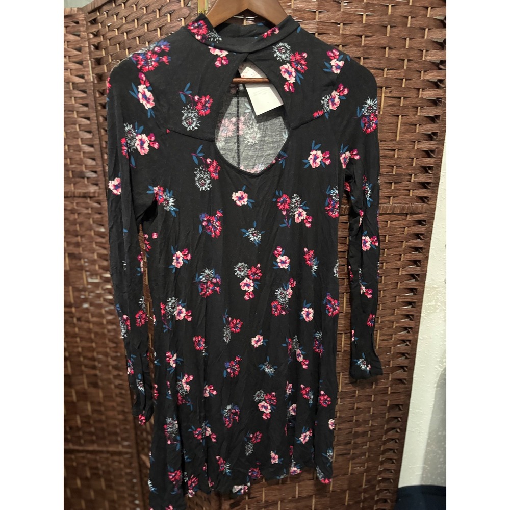 Express dress M Floral‎ Print Long Sleeve Mini Keyhole Neck, Party, Casual
